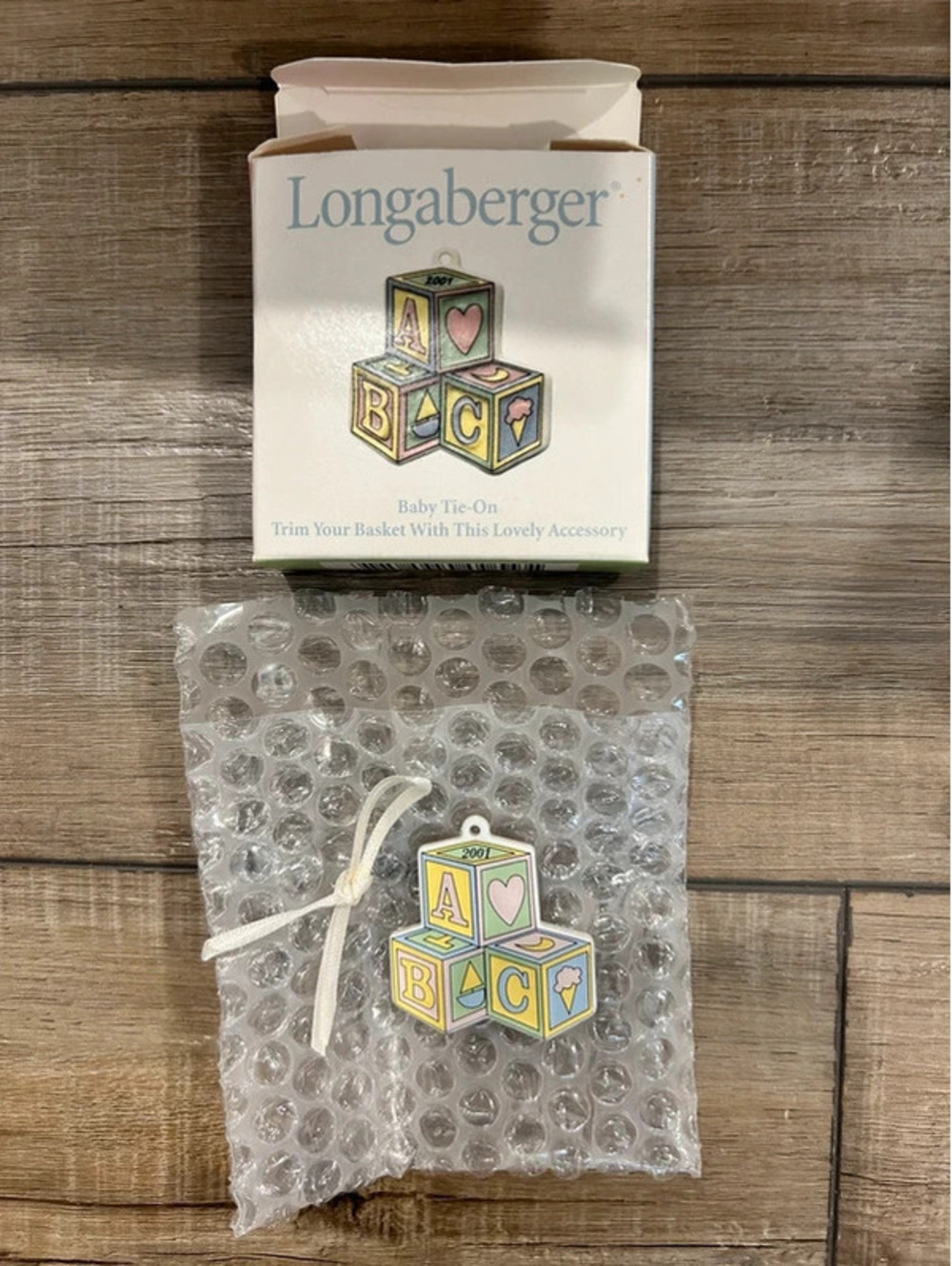 Longaberger Baby blocks basket  tie on